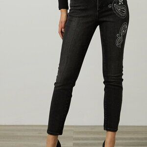 Joseph Ribkoff Rhinestone & Rivet Jeans Style 214929 Sz 4 NWT